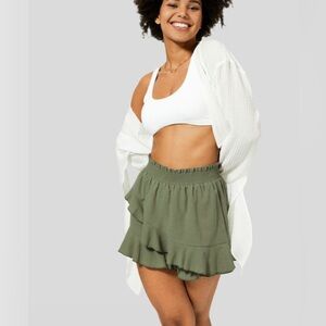 HALARA Women's High Waist Shorts - Olive Green